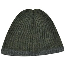 Plain Green Gray Cuffless Beanie Ribbed Knit Toque Hat Cap Skully Fleece Solid