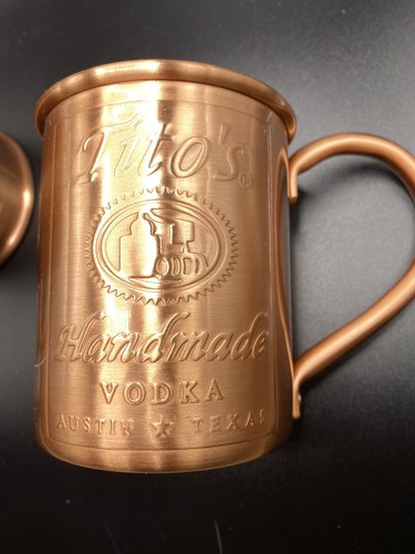 Coppia di due (2) tazze di vodka fatte a mano Austin Texas rame Mosca mule vedi - Foto 8 di 9