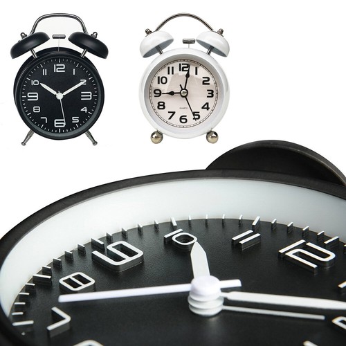 Silent Analog Alarm Clock Vintage Retro Backlight BedroomTwin Loud Bell Kids - Picture 8 of 15