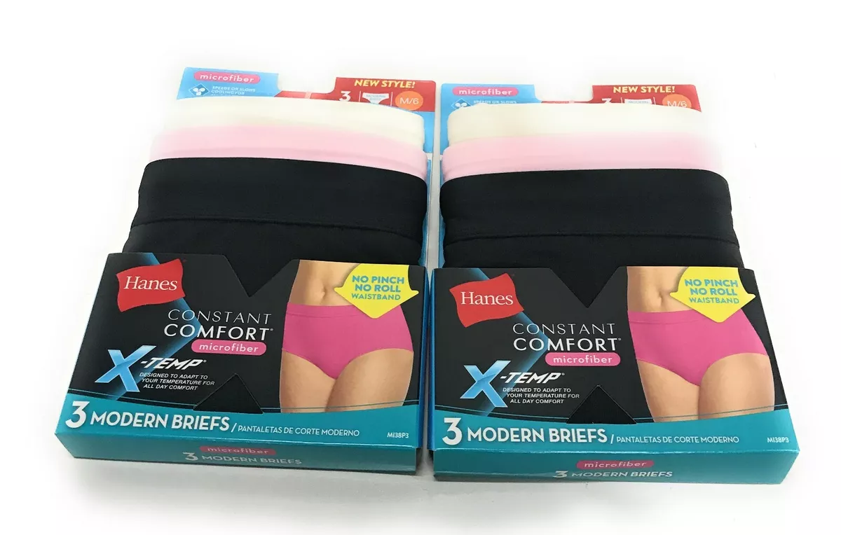 Hanes - Constant Comfort X-Temp Modern Briefs Women's Size 6/M (2 Pack)