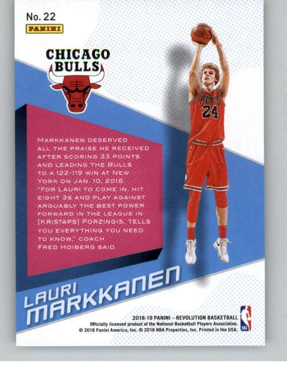 2018-19 Panini Revolution Shock Wave #22 Lauri Markkanen (ref 136437) - Image 2 of 2
