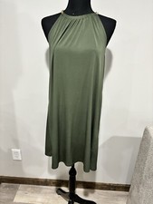 Michael Kors Sleeveless Gold Chain Olive Green Dress Size Small