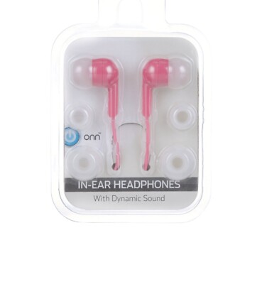 onn. Basic In-Ear Headphone Earbuds - Pink