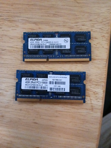 ELPIDA 2x4GB 2RX8 PC3-10600S-9-10-F2 EBJ41UF8BCS0-DJ-F - ship today