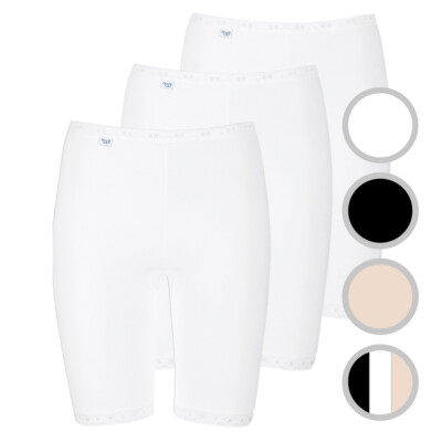 3er Pack sloggi - Basic+ - Damen - Long Slip - Unterhose - Baumwolle - Longshort