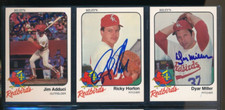 Lot (3) 1983 Louisville Redbirds Riley's #4 23 19 Signed Autograph (IT76) SWSW63