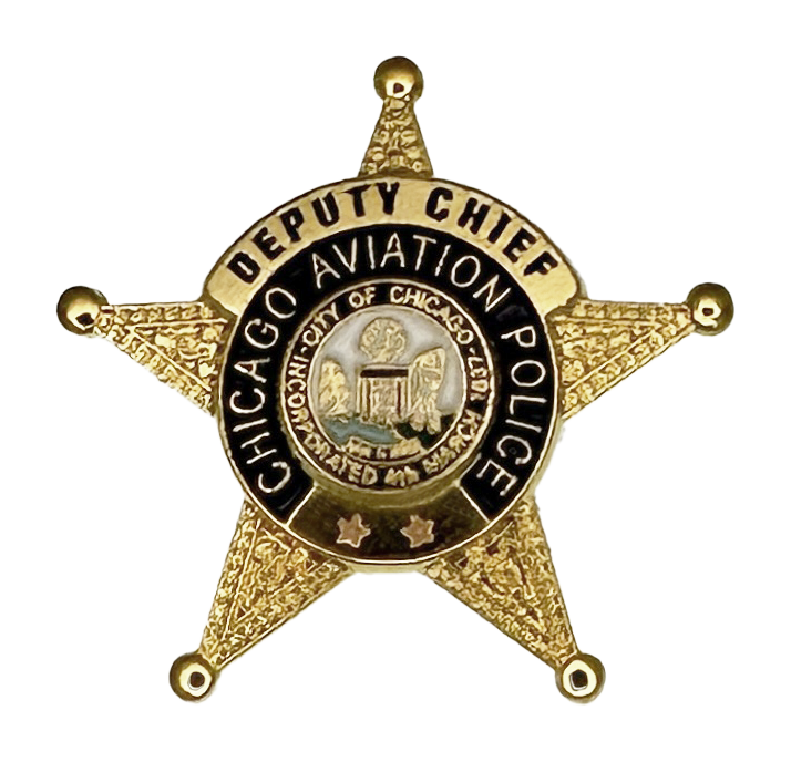 CHICAGO DEPARTMENT OF AVIATION POLICE STAR LAPEL PIN: Deputy Chief