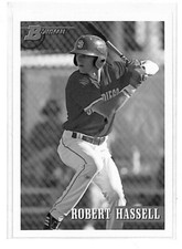 2021 Bowman Heritage #218 Robert Hassell black & white parallel card Padres