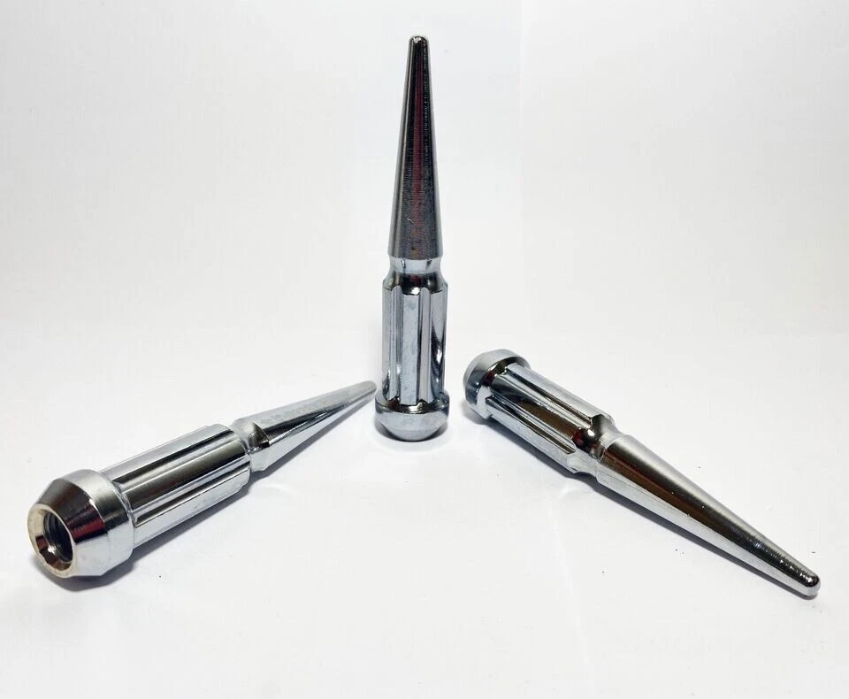 23 tuercas de clavo de ranura cromadas 14x1,5 para Jeep Wrangler JL 2019 y más nuevas + llave Foto 2 de 4