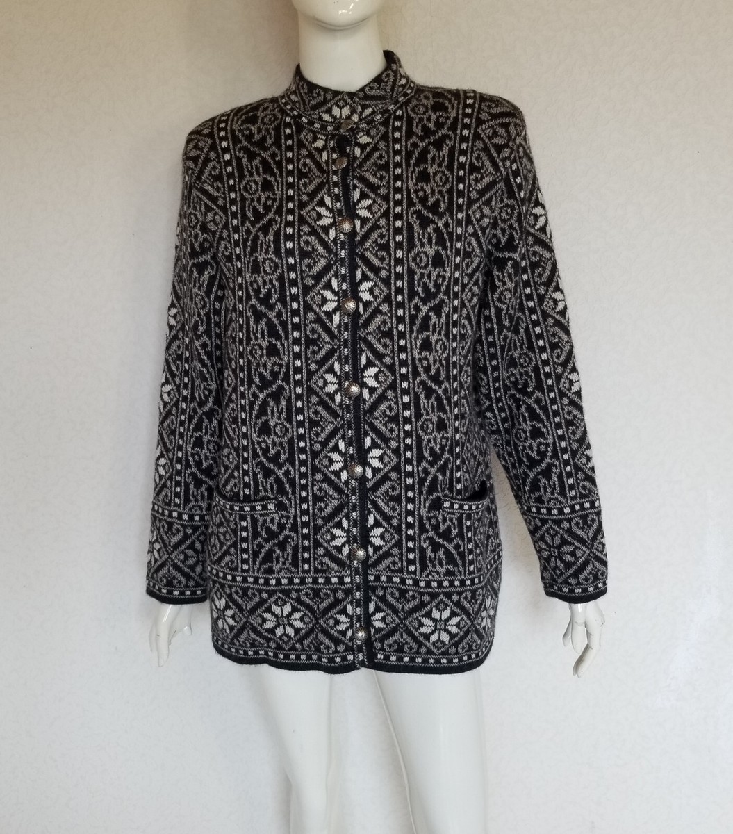 Wasi Punku kuschelige feminine sehr edle warme 100% Alpaka Strickjacke  Jacquard