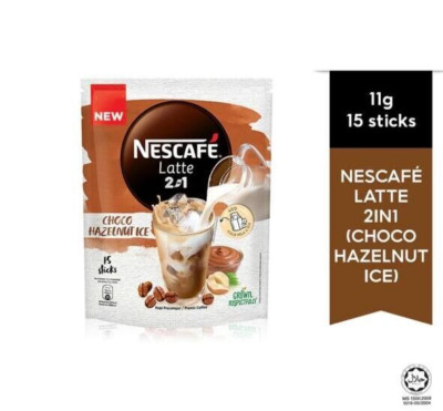 NESCAFE 2 in 1 Latte choco hazelnut ice 15sticks (1-pack) Free Shipping