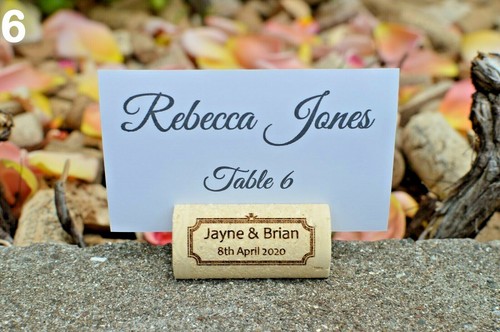 Personalized wine cork place card holder - Wedding card holder - white - Picture 6 of 10