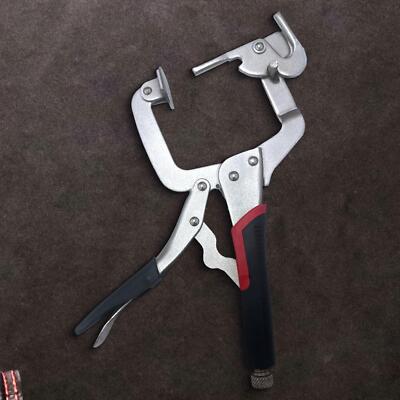 2-Pack 6-Inch Heavy-Duty C-Clamp Locking Pliers – Adjustable Face Clamp With Swivel Pads, Nickel-Plated Carbon Steel, For Woodworking, Welding, And Pocket Hole Joinery (Orange)