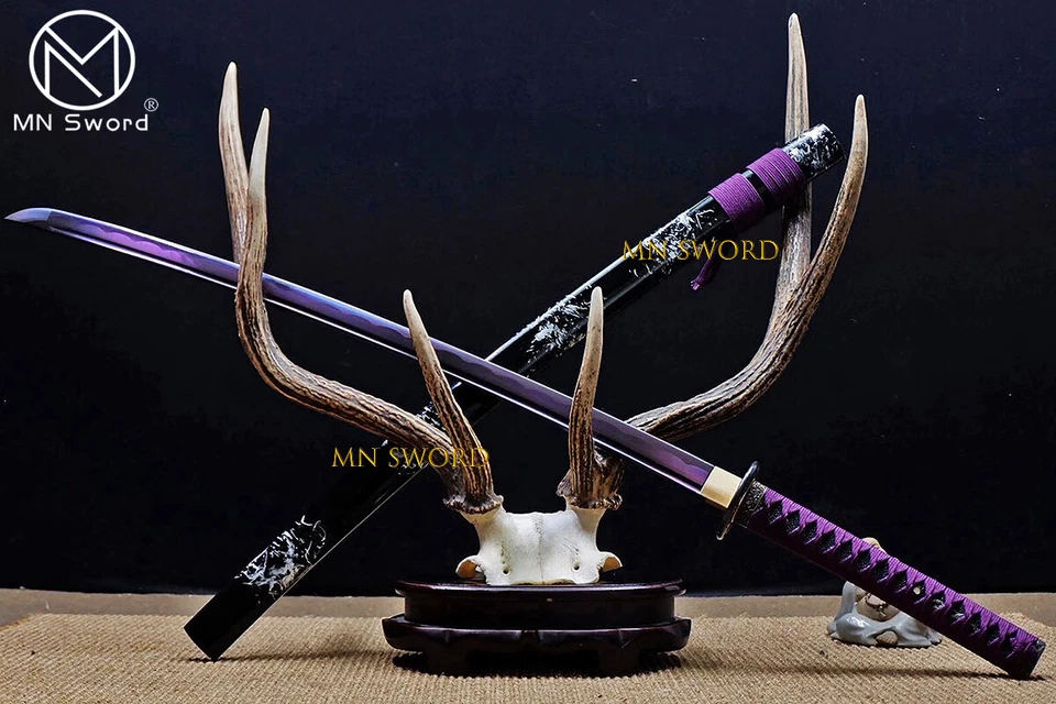Noble Purple Blade Japanese Katana Samurai Sword Full Tang Battle Ready Sharp - Image 4 of 4