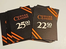 Lot Of 17 Vintage Curlee Clothes Price Tag Tickets