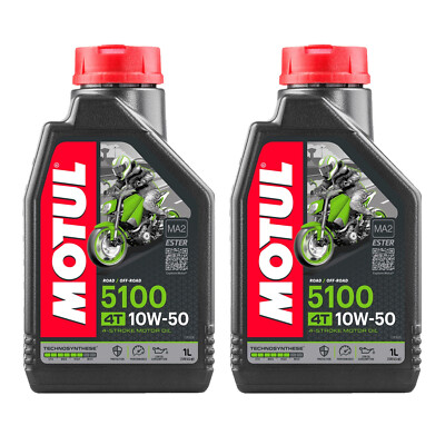 MOTUL 5100 4T 4 Stroke 2L Synthetic Blend Engine Oil 2x 1L
