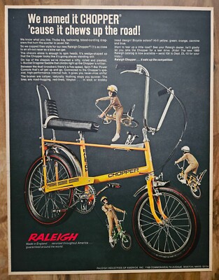 VINTAGE 1969 RALEIGH CHOPPER SPEED STINGRAY BICYCLE ADVERTISEMENT