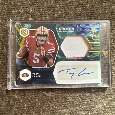 2021 Panini Elements - Proton Patch Autographs #PPA-TLA Trey Lance /25 (AU, MEM,