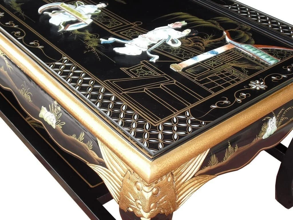 Black oriental coffee sale table