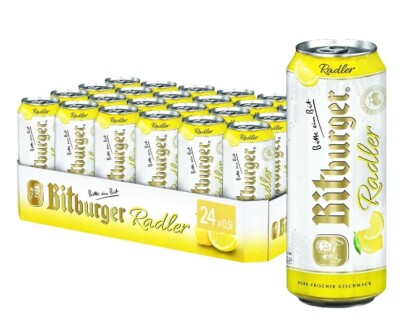 Bitburger Dose 24 Dosen a 0,5L Bitburger Radler Pils Dose Beer + Zitrone 2,5% inc ...