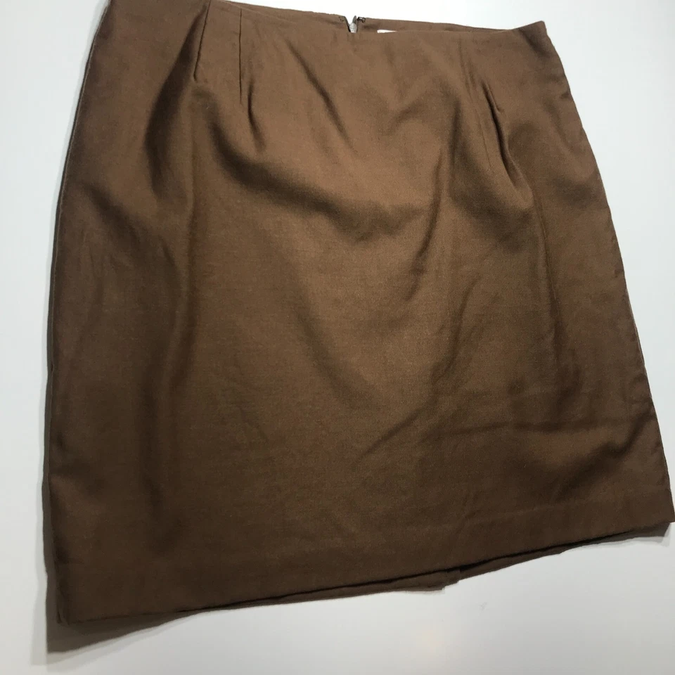 Falda Chadwick's Marrón 100% Lana Clásica Moderna Recta Academia Carrera Talla 20W Foto 4 de 4