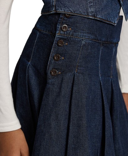 Polo Ralph Lauren Big Girls Pleated Cotton Denim Skirt Size 16 - Picture 6 of 8