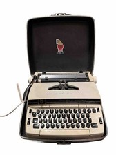 Vintage Smith Corona Electric SCM Pride Line Typewriter Portable Grey Hardcase thumbnail