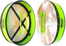 American Native Drum Irish Celtic Hand BODHRAN GREEN 18" WITH BAG 2 BEATERS
