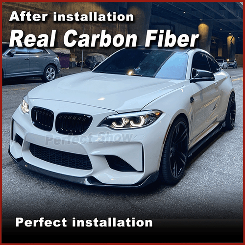 Spoiler anteriore in carbonio labbro spoiler anteriore adatto per BMW Serie 2 Coupè F87 M2 16-18 - Foto 4 di 12