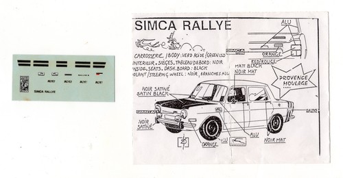 KIT DE RESINA PROVENCE MOULAGE 1:43 SIMCA RALLYE II (1975) - Imagen 2 de 3