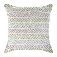 18 X 18 Green Blue Gray And White 100 Cotton Chevron Zippered Pillow