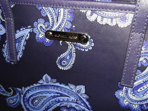 Michael Kors EMRY XL/LG TZ Tote Admiral Blue Paisley - Picture 5 of 10