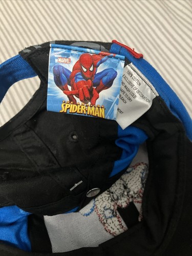 Spiderman Cap Hat Kids Adjustable Black & Blue 100% Cotton 2007 READ!! - Picture 4 of 5