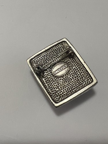 Vtg Jean Paul Gaultier Black Lucite Clock Brooch - Picture 2 of 6