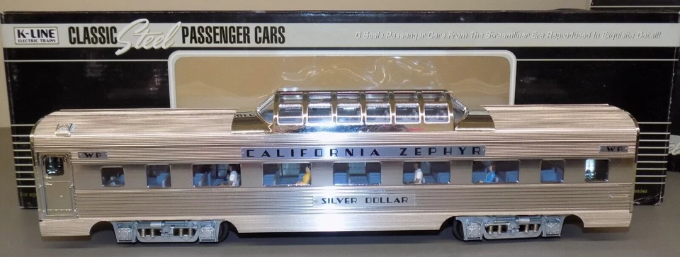K-LINE Trains OScale 15" California Zephyr Extruded Aluminum Passenger 4 Car Set - Image 2 of 4