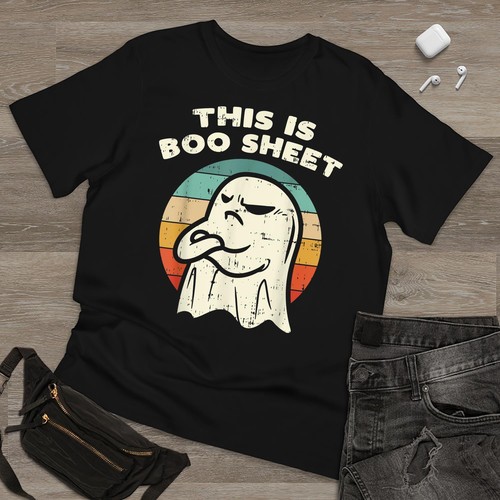 This Is Boo Sheet Ghost Retro Halloween Vintage T Shirt Men Women Fashion NEW - Picture 2 of 9