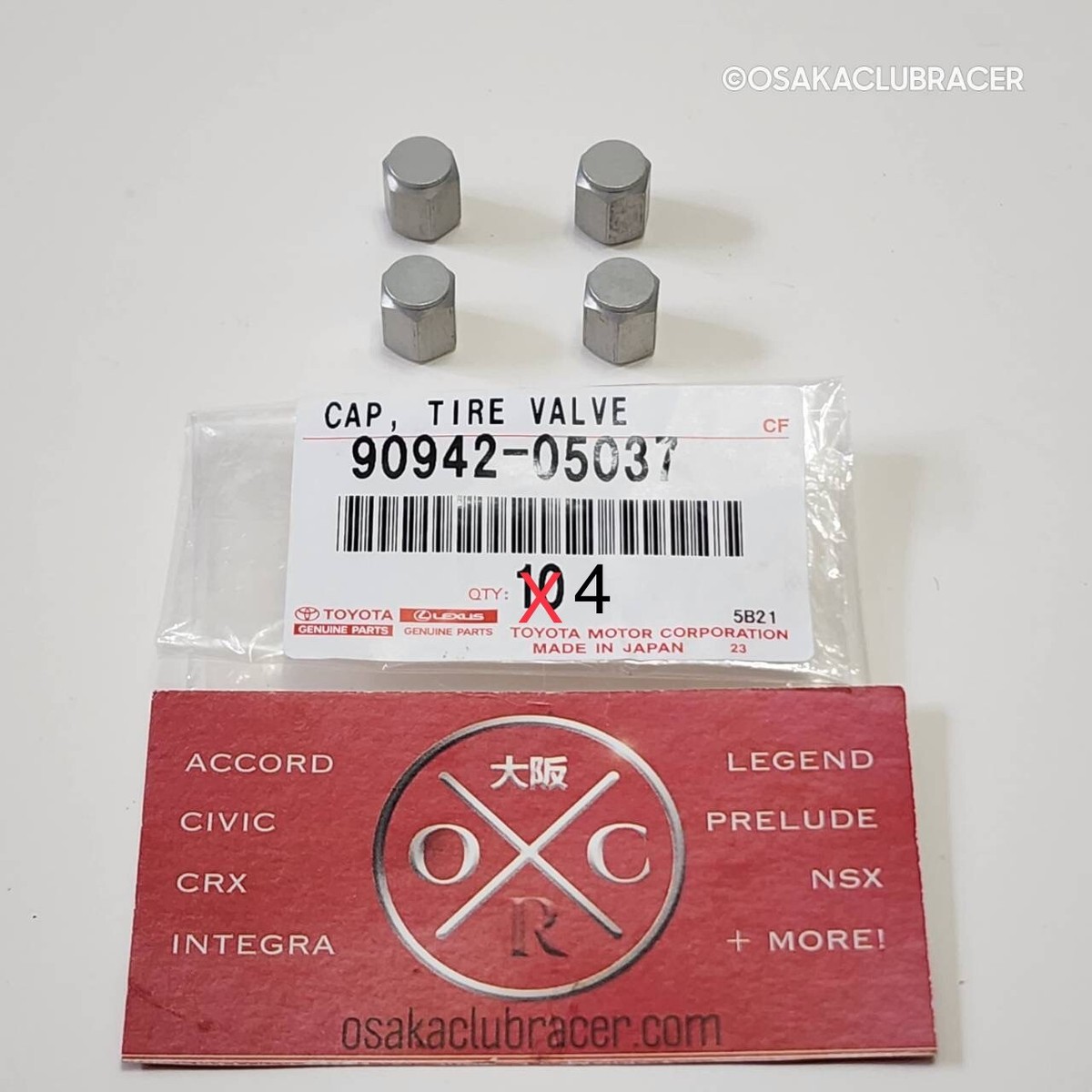 New Genuine OEM Toyota Tire Valve Stem Cap Set Of 4 Pieces 90942