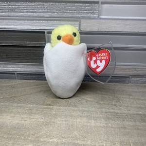 Eggbert The Chick In Cracked Egg Ty Basket Beanies Mini Beanie Baby Babies