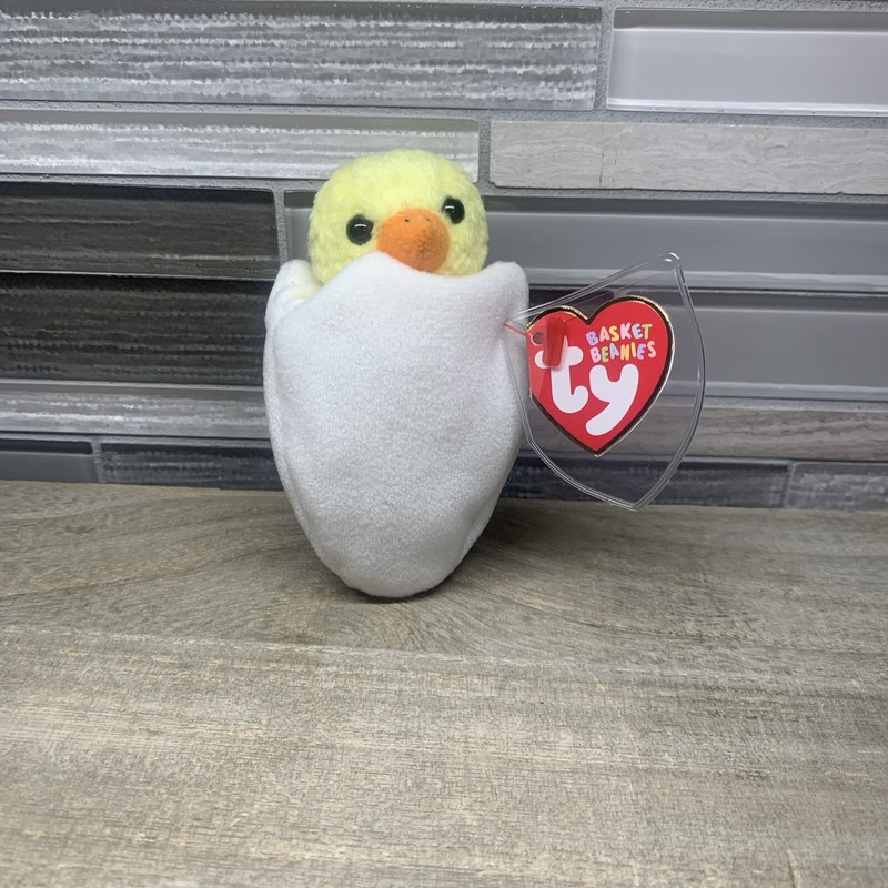 Eggbert The Chick In Cracked Egg Ty Basket Beanies Mini Beanie Baby Babies