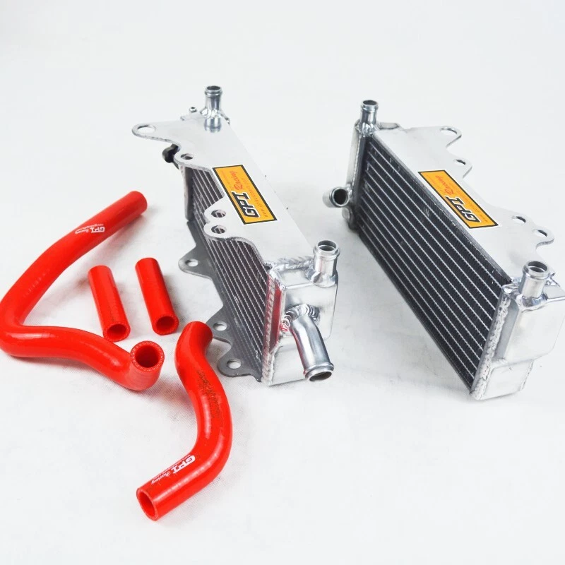 Fit 1992-1996 Honda CR250R CR 250R CR250 R Aluminum Radiator Red Hose 1993 1994 - Image 2 of 4