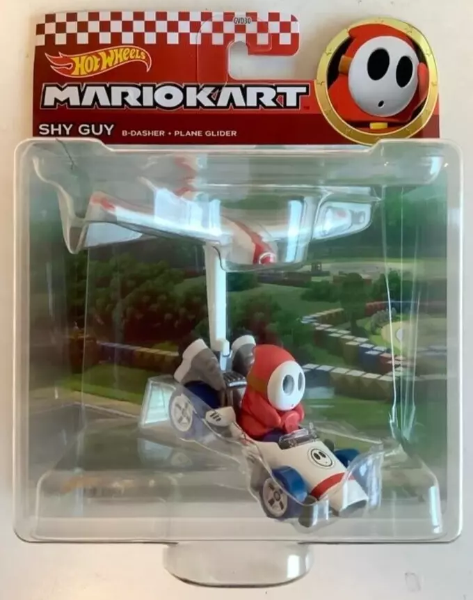 NEW Mattel HDB46 Hot Wheels Mario SHY GUY B-Dasher + Plane Glider 1:64 DieCast