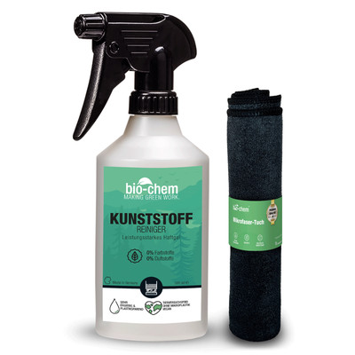 bio-chem Kunststoffreiniger 500ml   Nikotinentferner mit Mikrofasertuch für PVC