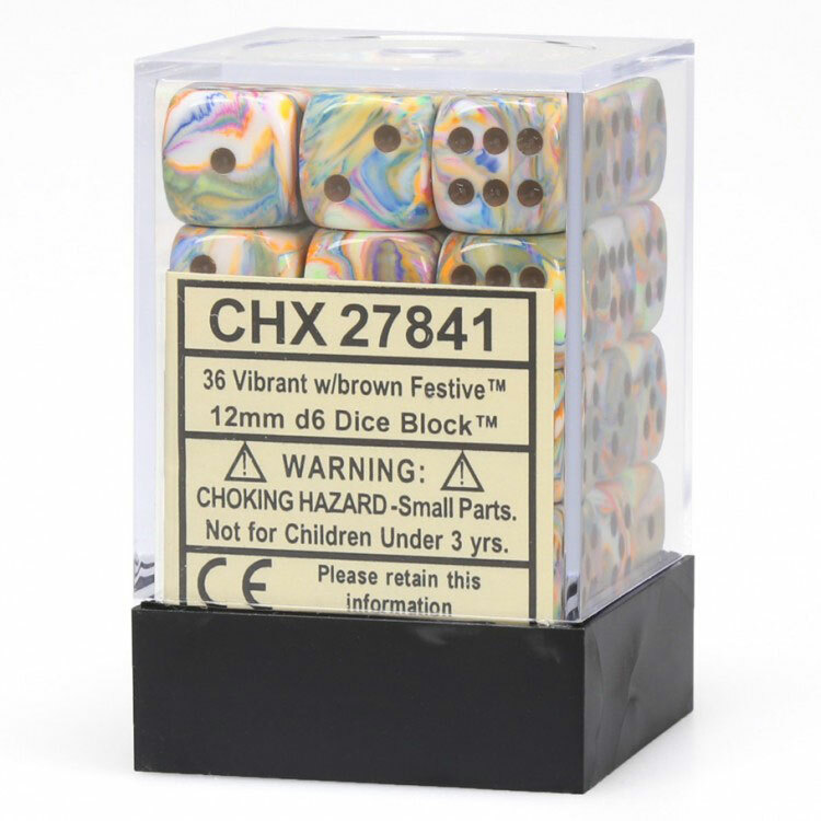 ちぇっく CHX27841 Chessex Dm8 12mm D6 Festive Vibrant/Brown (36) | eBay