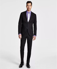 BNWT Kenneth Cole Reaction Mens Ready Flex Slim Fit Suit Black 44S 37WX32L 395