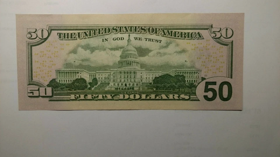 2006 $50.00 FRN  IB55835157B Uncirculated Crisp Bill - New York Federal District - Image 2 of 4