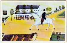 Victoria Era Man Riding on White Horse Merrimack Publishing Corp NY Postcard M24