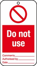 10 x Do not use tie tag signs - job lot health and safety TT761T Free P&P