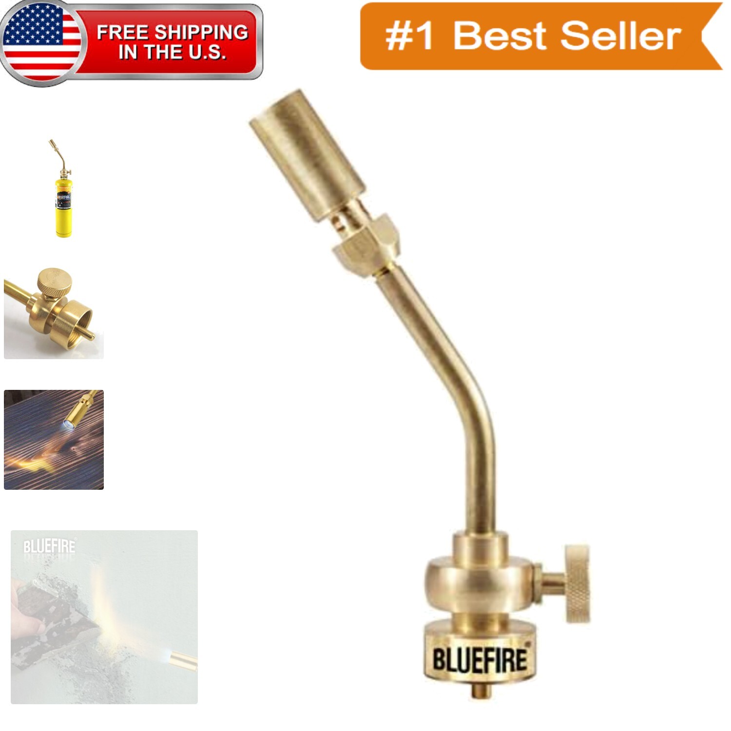 BLUEFIRE Solid Brass Jumbo Flame Gas Welding Torch - Professional Precision Tool