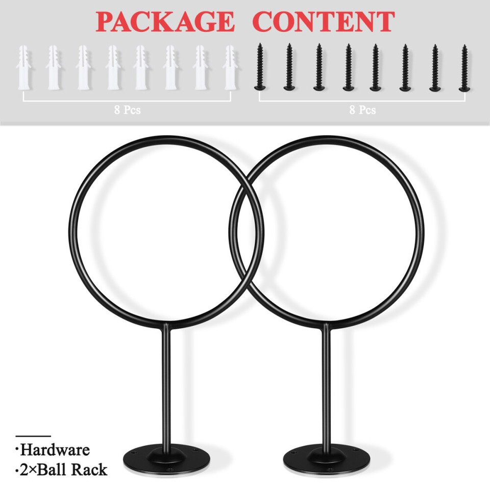 Ball Storage Rack Wall Mounted Sports Holder Volleyball Fitness eBay