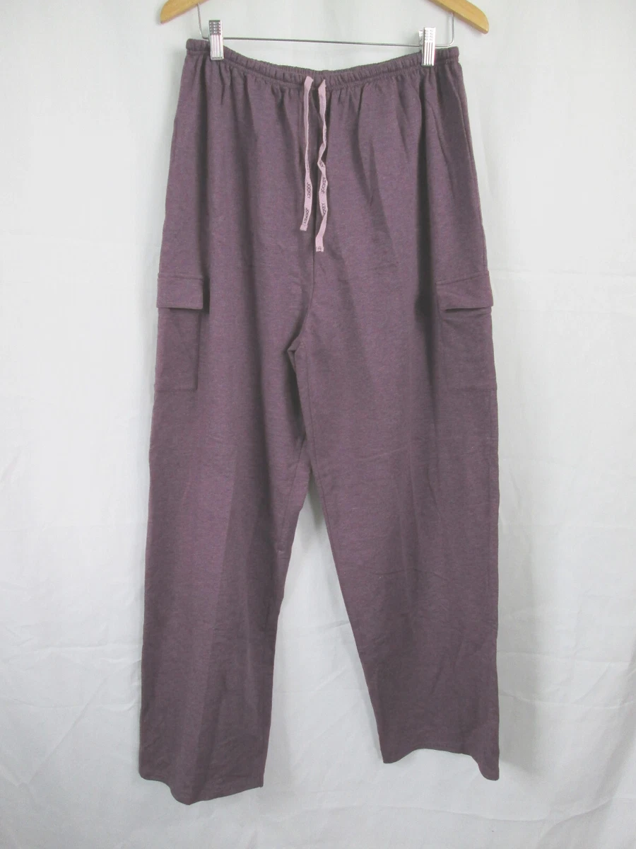 NEW Jockey XL Purple Heather 100% Cotton Drawstring Cargo Pocket